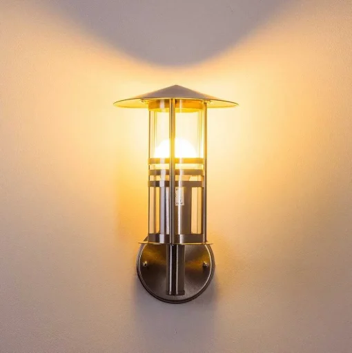 Applique Exterieure Forli Acier Inoxydable, Transparent, 1 Lumiere