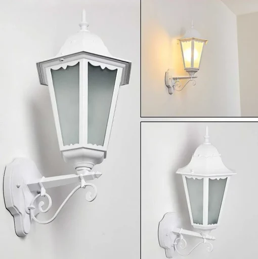 Applique Exterieure Hongkong Blanc, 1 Lumiere