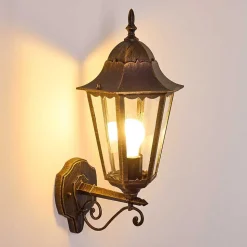 Applique Exterieure Hongkong Brun Dore, 1 Lumiere