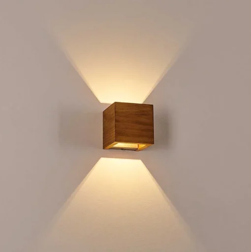 Applique Murale Adak Led Bois Fonce, 1 Lumiere