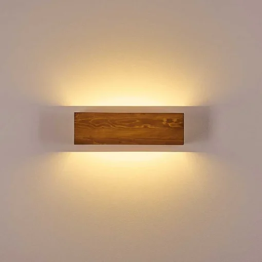 Applique Murale Adak Led Bois Fonce, 1 Lumiere