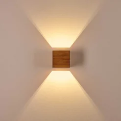 Applique Murale Adak Led Bois Fonce, 1 Lumiere