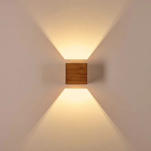 Applique Murale Adak Led Bois Fonce, 1 Lumiere