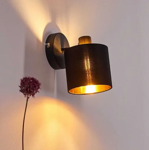 Applique Murale Alsen Noir, 1 Lumiere