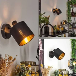 Applique Murale Alsen Noir, 1 Lumiere