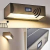 Applique Murale D'Exterieur Attu Led Nickel Mat, 1 Lumiere, Detecteur De Mouvement