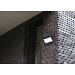 Applique Murale D'Exterieur Lutec Tuda Led Noir, 1 Lumiere, Detecteur De Mouvement