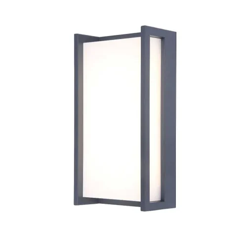 Applique Murale D'Exterieur Lutec Qubo Led Anthracite, 1 Lumiere, Changeur De Couleurs