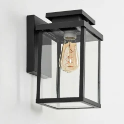 Applique Murale D'Exterieur Tieva Noir, 1 Lumiere, Detecteur De Mouvement