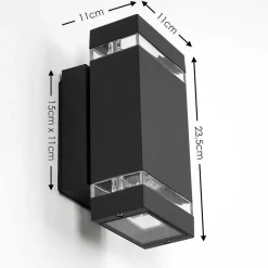 Applique Murale D'Exterieur Edevik Anthracite, 2 Lumieres