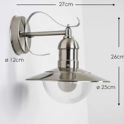 Applique Murale D\\'Exterieur Broni Acier Inoxydable, 1 Lumiere