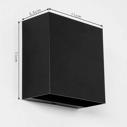 Applique Murale D'Exterieur Spidern Led Noir, 1 Lumiere