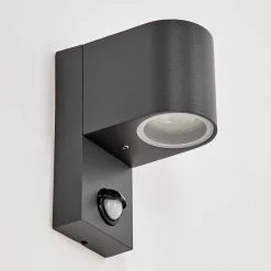 Applique Murale D'Exterieur Kingstown Anthracite, Transparent, 1 Lumiere, Detecteur De Mouvement