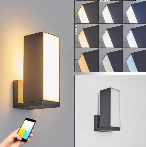 Applique Murale D'Exterieur Swanek Led Anthracite, 1 Lumiere