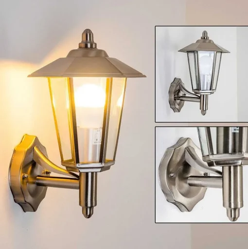 Applique Murale D'Exterieur Moskau Acier Inoxydable, 1 Lumiere