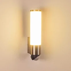 Applique Murale D'Exterieur Vason Led Acier Inoxydable, 1 Lumiere, Detecteur De Mouvement