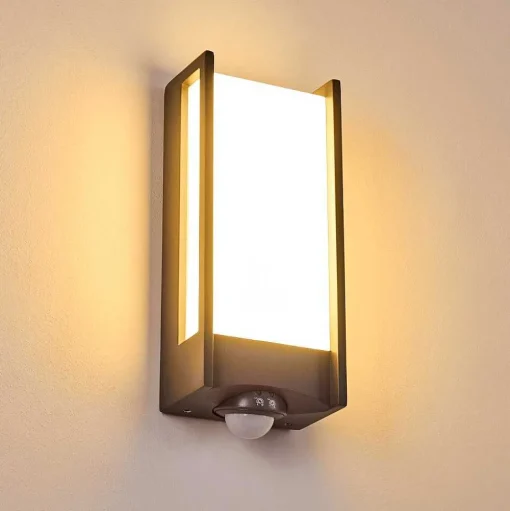 Applique Murale D'Exterieur Skove Led Anthracite, 1 Lumiere, Detecteur De Mouvement