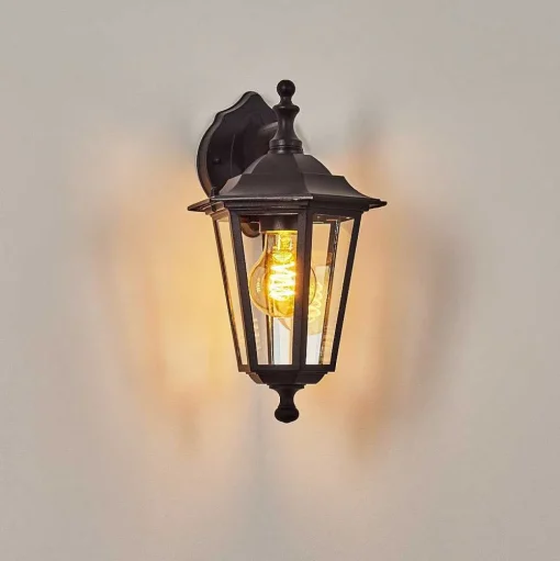 Applique Murale D'Exterieur Loria Noir, 1 Lumiere