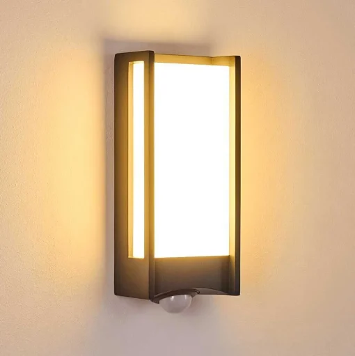 Applique Murale D'Exterieur Skove Led Anthracite, 1 Lumiere, Detecteur De Mouvement