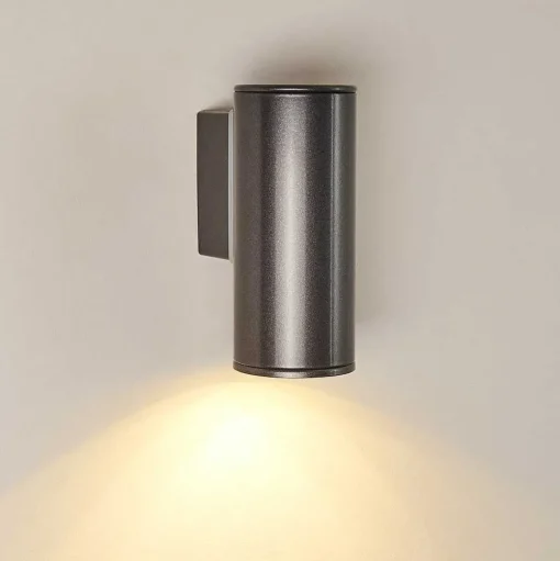 Applique Murale D'Exterieur Brachy Led Noir, 2 Lumieres