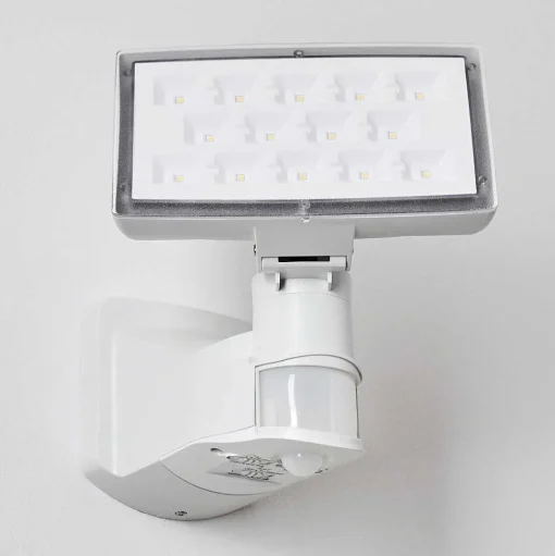 Applique Murale D'Exterieur Loit Led Blanc, 1 Lumiere, Detecteur De Mouvement