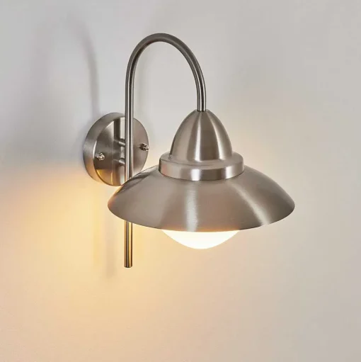 Applique Murale D'Exterieur Gielas Led Nickel Mat, 1 Lumiere
