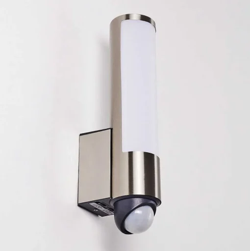 Applique Murale D'Exterieur Vason Led Acier Inoxydable, 1 Lumiere, Detecteur De Mouvement