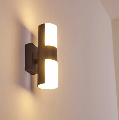 Applique Murale D'Exterieur Baulund Led Anthracite, 1 Lumiere
