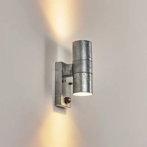 Applique Murale D'Exterieur Bessiebelle Zingue, 2 Lumieres, Detecteur De Mouvement