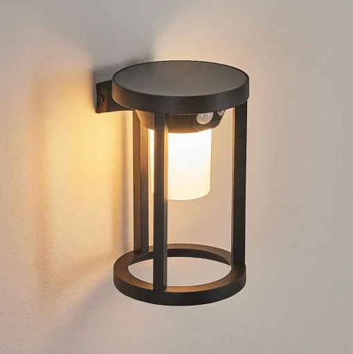 Applique Murale D'Exterieur Lokpano Led Noir, 1 Lumiere, Detecteur De Mouvement, Changeur De Couleurs