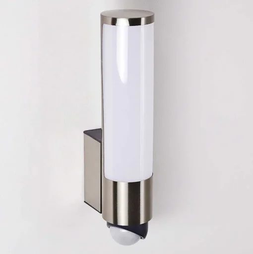 Applique Murale D'Exterieur Vason Led Acier Inoxydable, 1 Lumiere, Detecteur De Mouvement