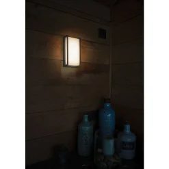 Applique Murale D'Exterieur Lutec Qubo Led Anthracite, 1 Lumiere, Changeur De Couleurs