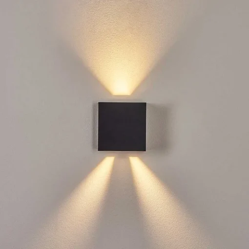 Applique Murale D'Exterieur Spidern Led Noir, 1 Lumiere