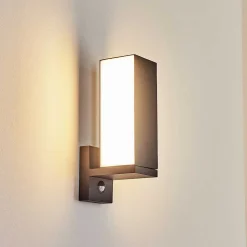 Applique Murale D'Exterieur Swanek Led Anthracite, 1 Lumiere, Detecteur De Mouvement