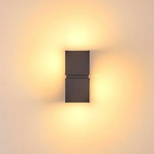 Applique Murale D'Exterieur Swanek Led Anthracite, 2 Lumieres