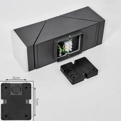 Applique Murale D'Exterieur Toogong Led Anthracite, 2 Lumieres, Detecteur De Mouvement