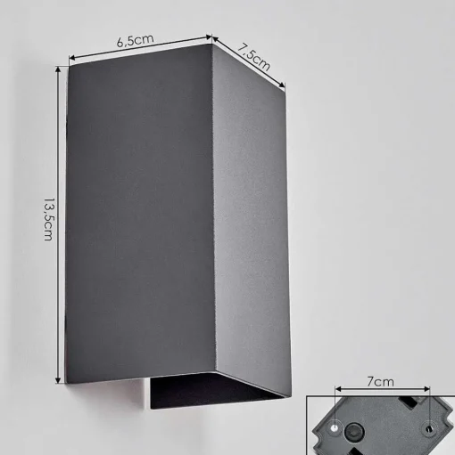 Applique Murale D'Exterieur Tamarin Led Anthracite, 1 Lumiere