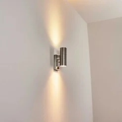 Applique Murale D'Exterieur Bessiebelle Acier Inoxydable, 2 Lumieres, Detecteur De Mouvement