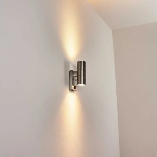 Applique Murale D'Exterieur Bessiebelle Acier Inoxydable, 2 Lumieres, Detecteur De Mouvement