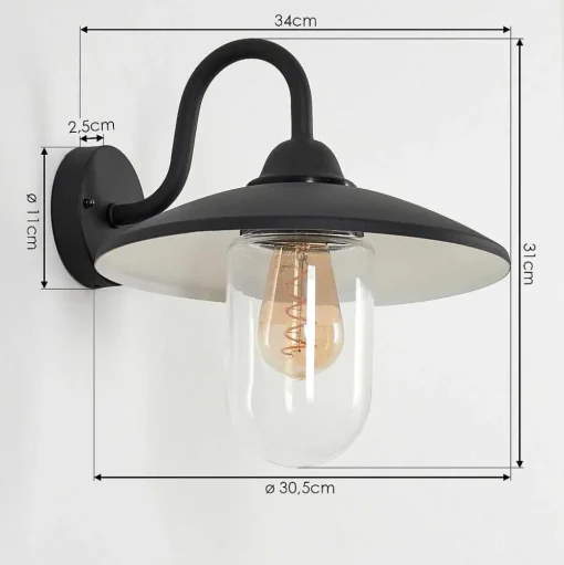 Applique Murale D'Exterieur Cadeade Anthracite, 1 Lumiere