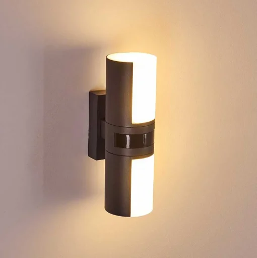 Applique Murale D'Exterieur Baulund Led Anthracite, 1 Lumiere, Detecteur De Mouvement