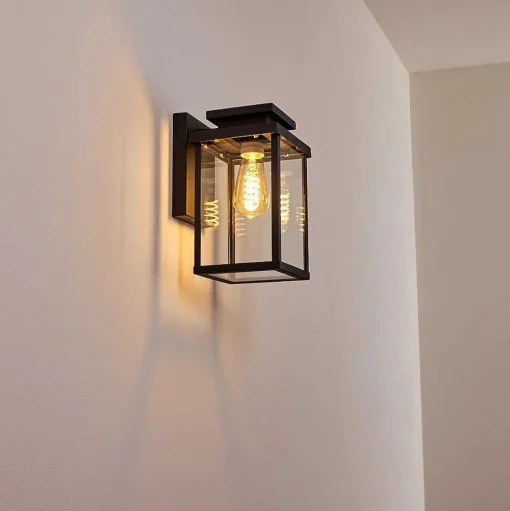 Applique Murale D'Exterieur Tieva Noir, 1 Lumiere