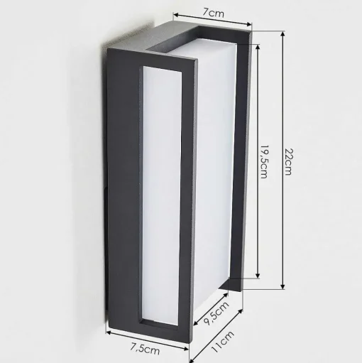 Applique Murale D'Exterieur Skove Led Anthracite, 1 Lumiere, Changeur De Couleurs