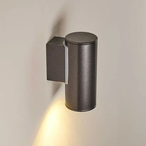 Applique Murale D'Exterieur Brachy Led Noir, 2 Lumieres