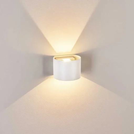 Applique Murale D'Exterieur Tamarin Led Blanc, 2 Lumieres