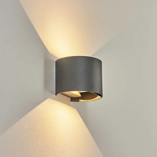 Applique Murale D'Exterieur Tamarin Led Anthracite, 2 Lumieres