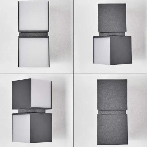 Applique Murale D'Exterieur Swanek Led Anthracite, 2 Lumieres