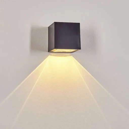 Applique Murale Exterieure Solaire Lapeer Led Noir, 1 Lumiere