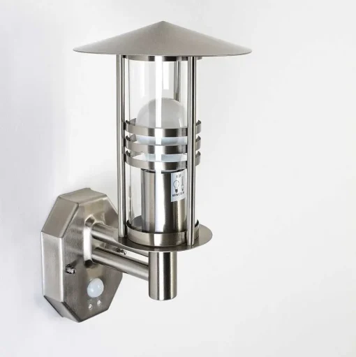 Applique Murale Forli Acier Inoxydable, 1 Lumiere, Detecteur De Mouvement