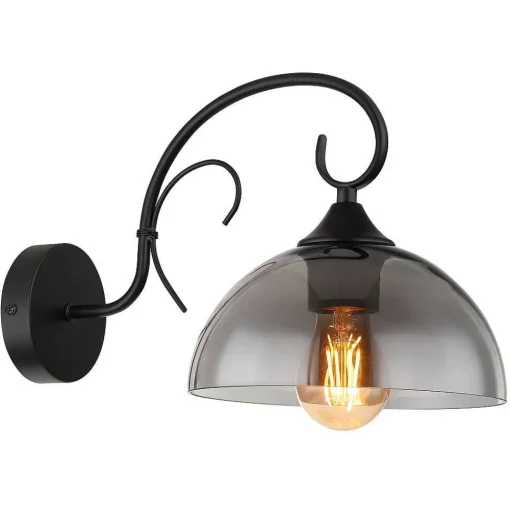 Applique Murale Globo Cottage Noir, 1 Lumiere